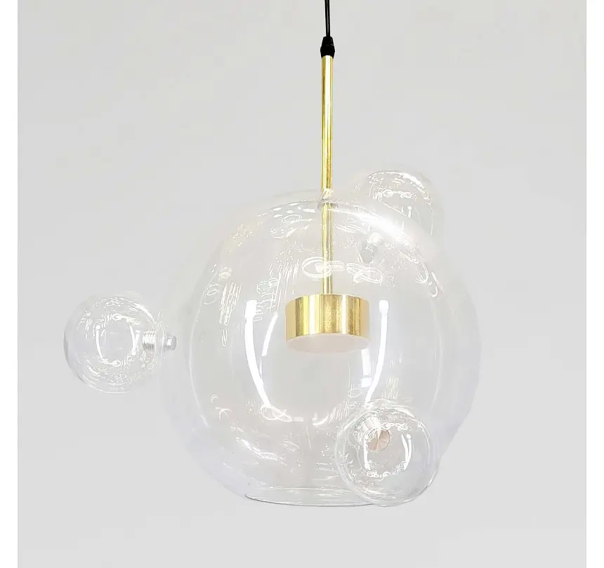 Світлодіодна підвісна люстра Artlight 81617/300-3GD з центральною скляною кулею та трьома декоративними кулями, 15W - фото 4