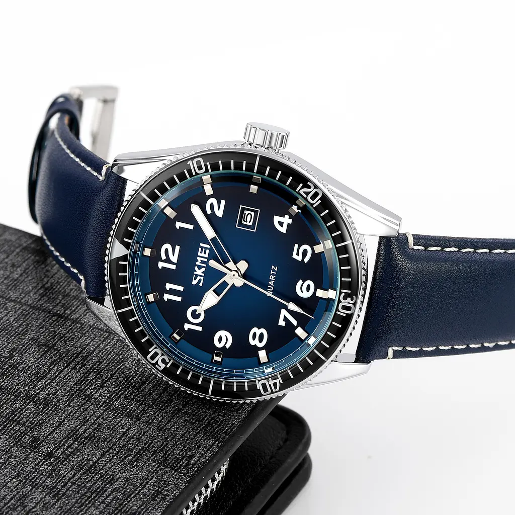 Наручные часы мужские 9232LSIBU Silver-Blue-Leather Strap Skmei acs0029856 - фото 4