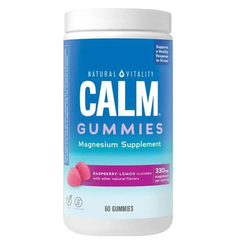 Магній Natural Vitality CALM Magnesium Supplement смак малина лимон 60 жувальних цукерок