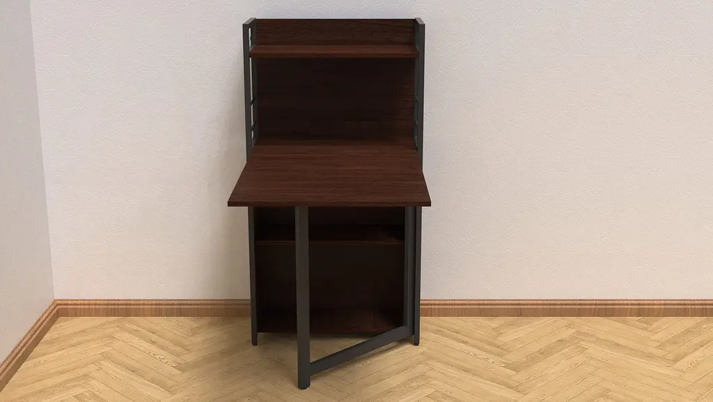 Стол книга с этажеркой Практик 1 Ferrum-decor 1200x640x990 Черный металл ДСП Венге Магия 16 мм (FRD-105391) - фото 2