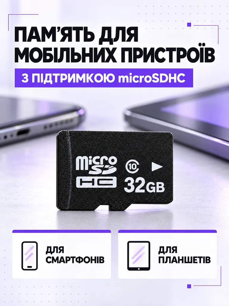 Карта пам'яті microSDHC 32 ГБ Class 10 з SD-адаптером Чорна (37261545) - фото 7