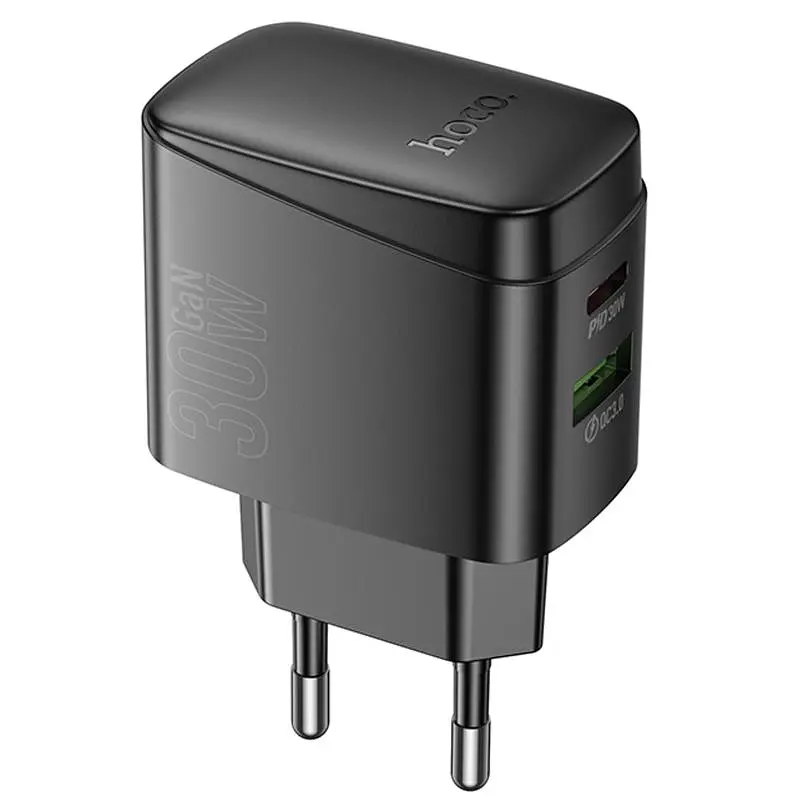 МЗП Hoco CS61A Bright PD30W+QC3.0 (1USB-A/1C) Black - фото 4