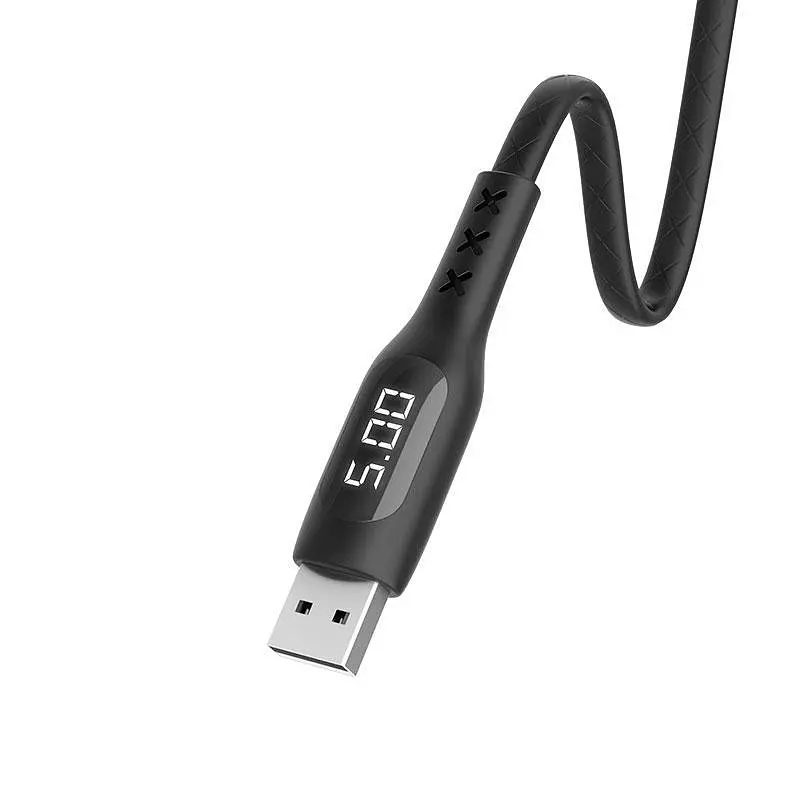 USB Cable Hoco S6 Sentinel Type-C Black 1m (with display) - фото 8