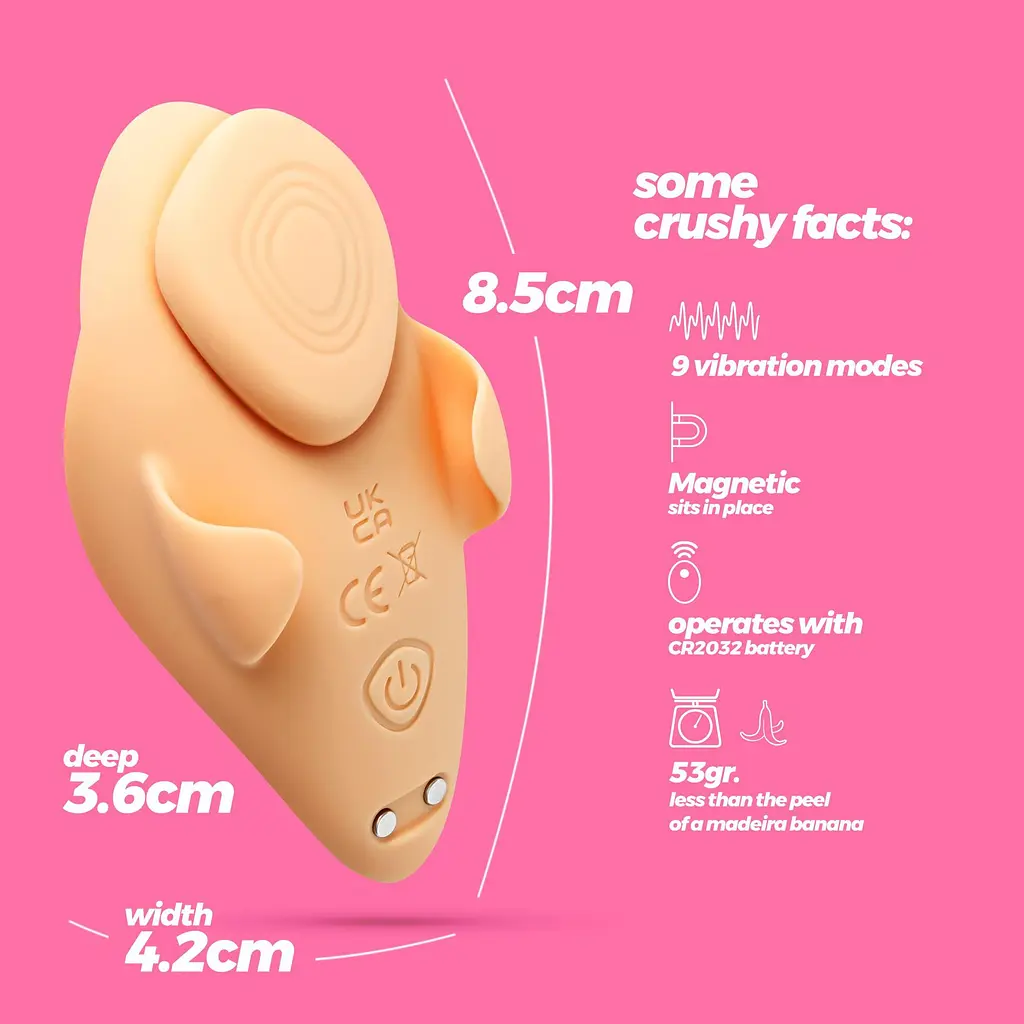 Вібратор в трусики Crushious Atlantis 8.5 см (персиковий) - фото 4