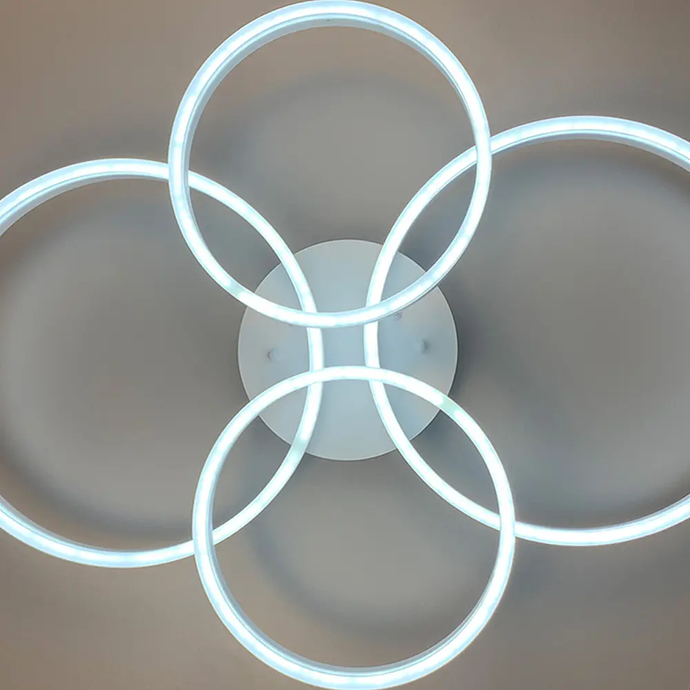 Потолочная LED люстра в белом корпусе на 4 кольца Line.F A 8008/2+2 WH - фото 3