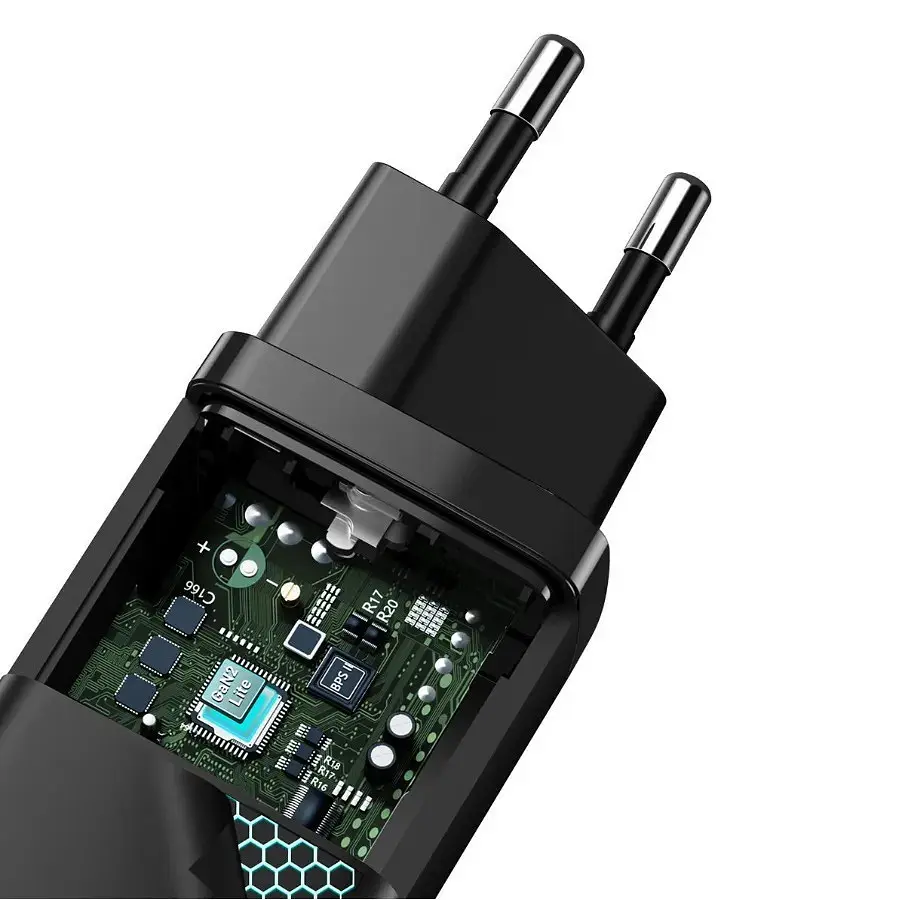 Зарядний пристрій BASEUS GaN2 Lite Quick Charger 65W (CCGAN2L-B01) чорний - фото 2