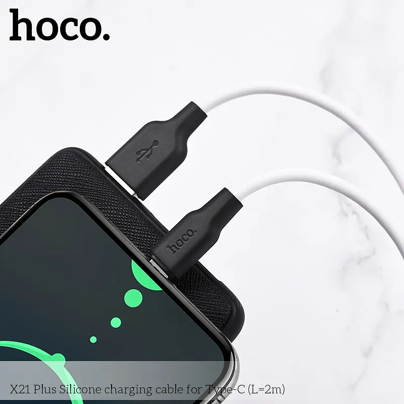 Кабель HOCO Type-C Silicone X21 Plus 2M, 3A - фото 4