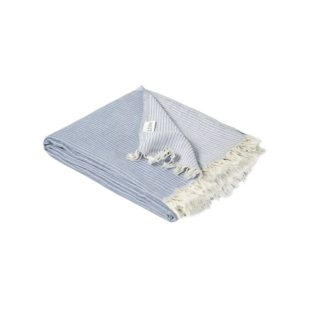 Покрывало Lotus Home - Premium Stripe синий 190x225 - фото 6