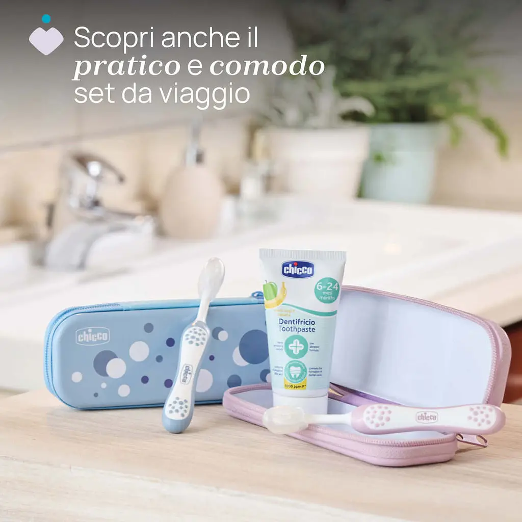 Зубная щетка Chicco для первых зубов, 6-36 мес. розовая (12081.00) - фото 6