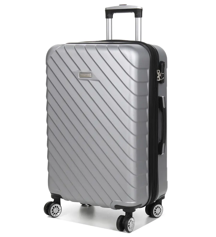 Валіза середня M ABS-пластик Madisson Snowball 03403 68х44х27см 68+13л Срібна