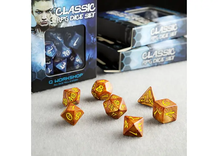 Набір кубиків Classic RPG Caramel & yellow Dice Set , 7 шт. (SCLE77) - фото 5