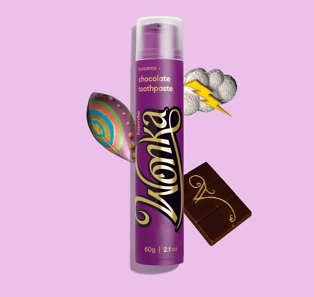 Зубная паста hismile Wonka Chocolate мята и шоколад, с фтором и ксилитом, для отбеливания зубов 60 г - фото 3