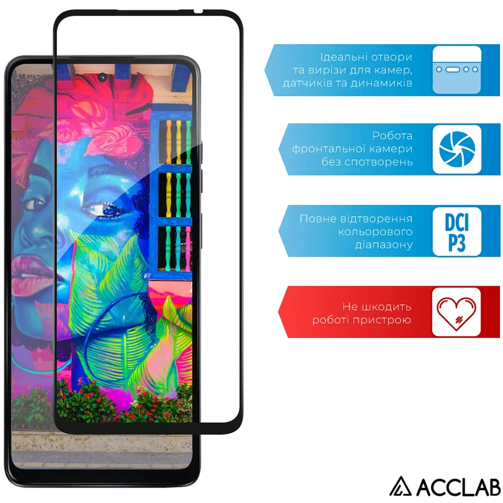 Скло захисне ACCLAB Full Glue MOTO G24 Power Black (1283126591778) - фото 5