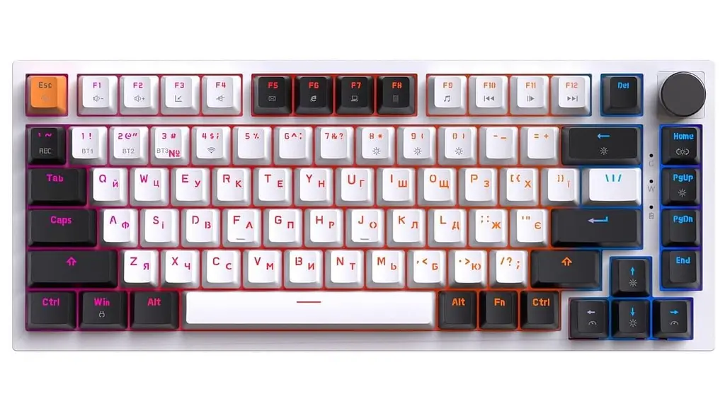 Клавиатура GamePro Asgard Valhalla 75% Exploded QLAB Orange Switches (MK160W Pro) - фото 3