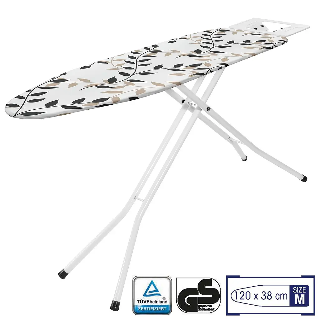Дошка для прасування Casa Si Superstandard Basic 120x38 White/Black Leaves (CS95150E166) - фото 2