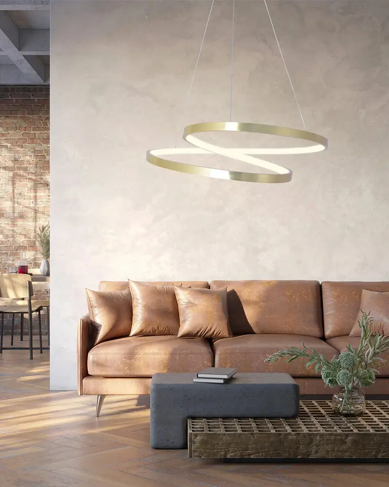 Люстра подвесная светодиодная круглая Goldlux 328052 Zefira 50 Led 1x40W 4000K 3700Lm IP20 Золотой - фото 2