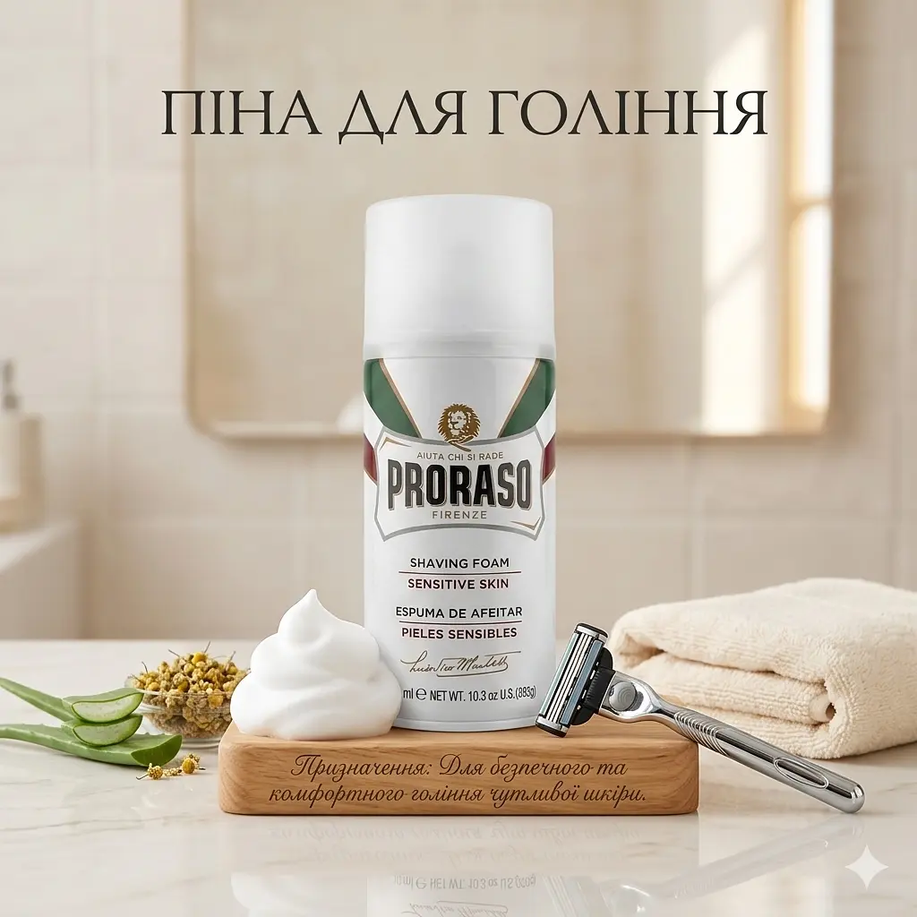 Піна для гоління Proraso для чутливої шкіри 300 мл (400446) - фото 2