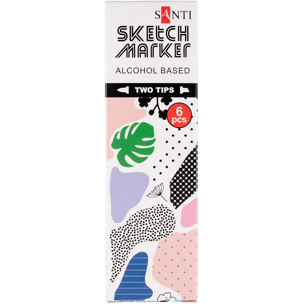 Набір спиртових маркерів Santi Professional SA-88 рожевий ягідний мус 6 шт. (390801) - фото 3