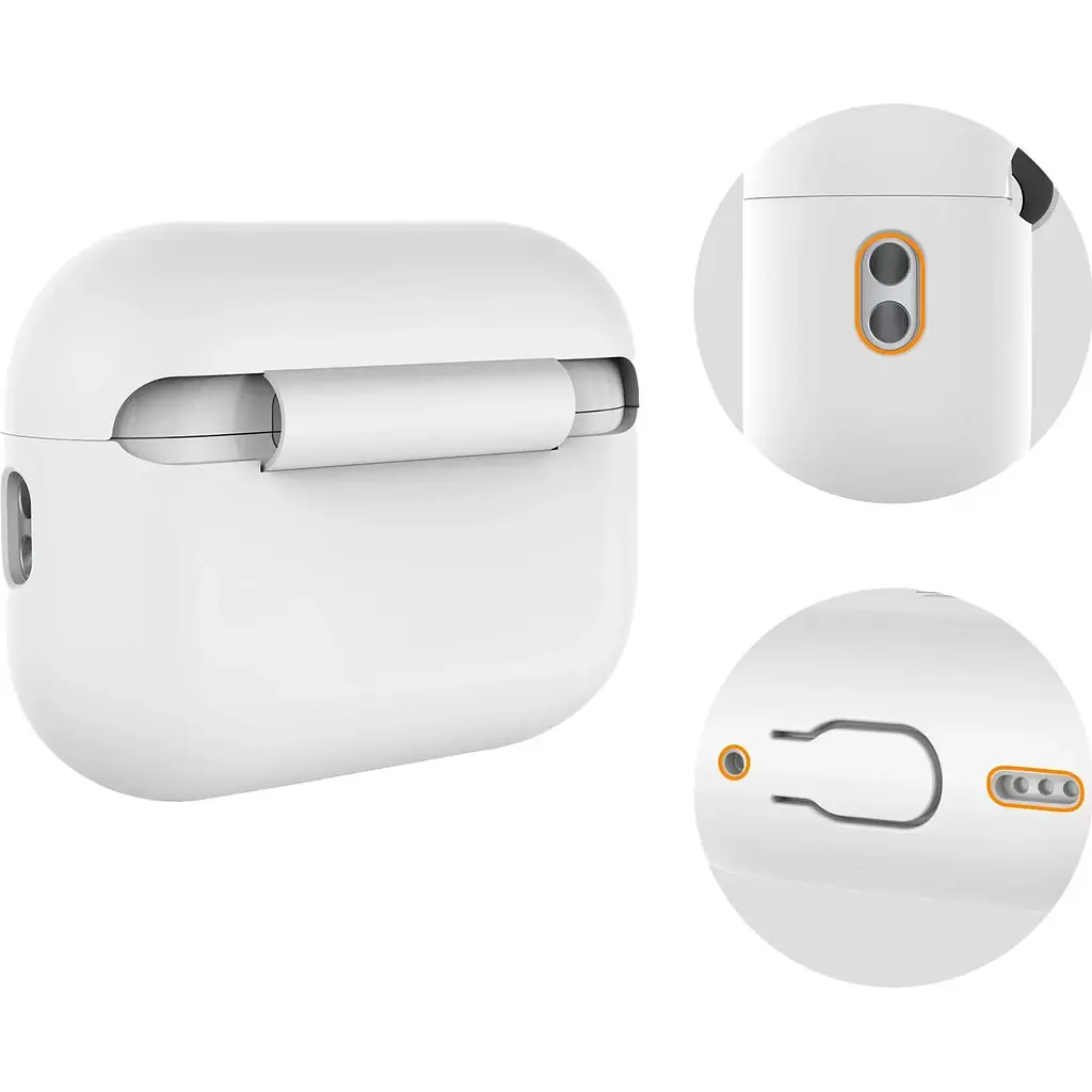 Чехол AhaStyle Colorful Silicone Case для AirPods Pro 2 White [CP-187-2-C-WE] [133848] - фото 3