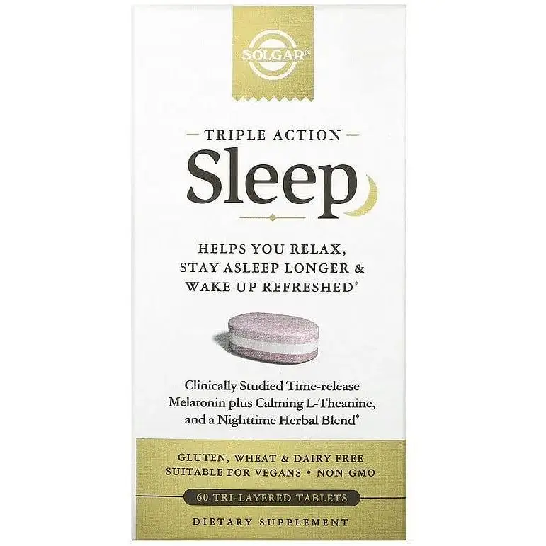 Формула для сну Solgar Sleep потрійної дії 60 тришарових таблеток - фото 2