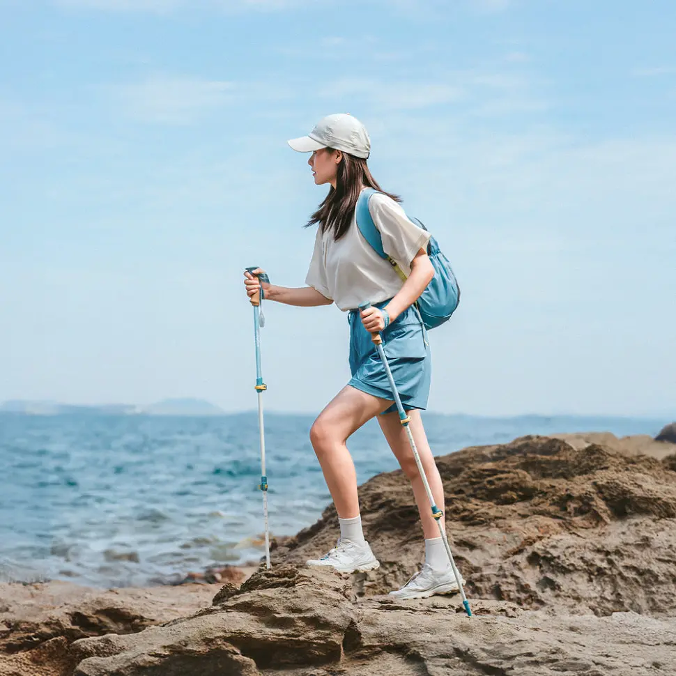 Трекінгова палиця Naturehike CNK2550DS013, 90-120 см, блакитна - фото 3