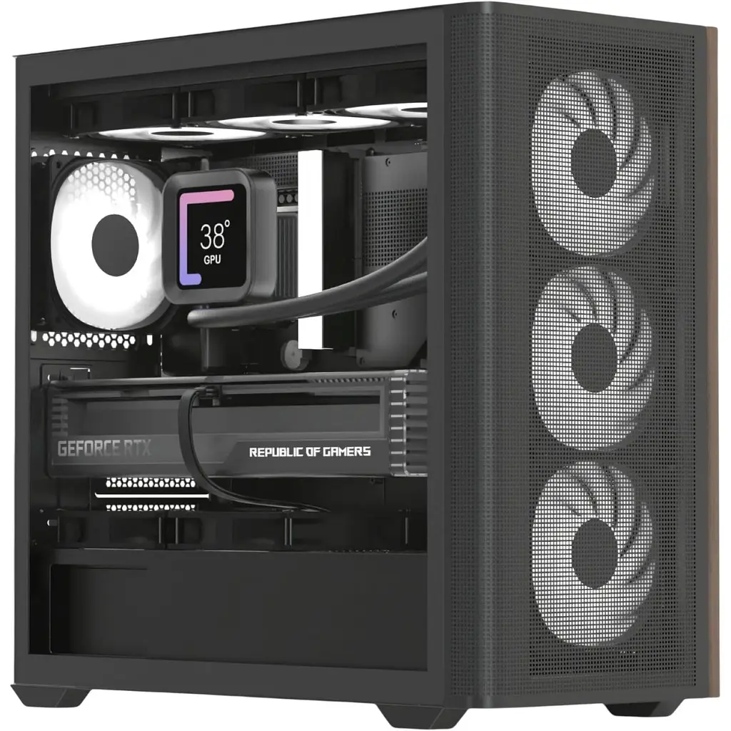 Корпус AeroCool D301A-G-BK-v2 Black (ACCS-DS03043.11) [146683] - фото 8
