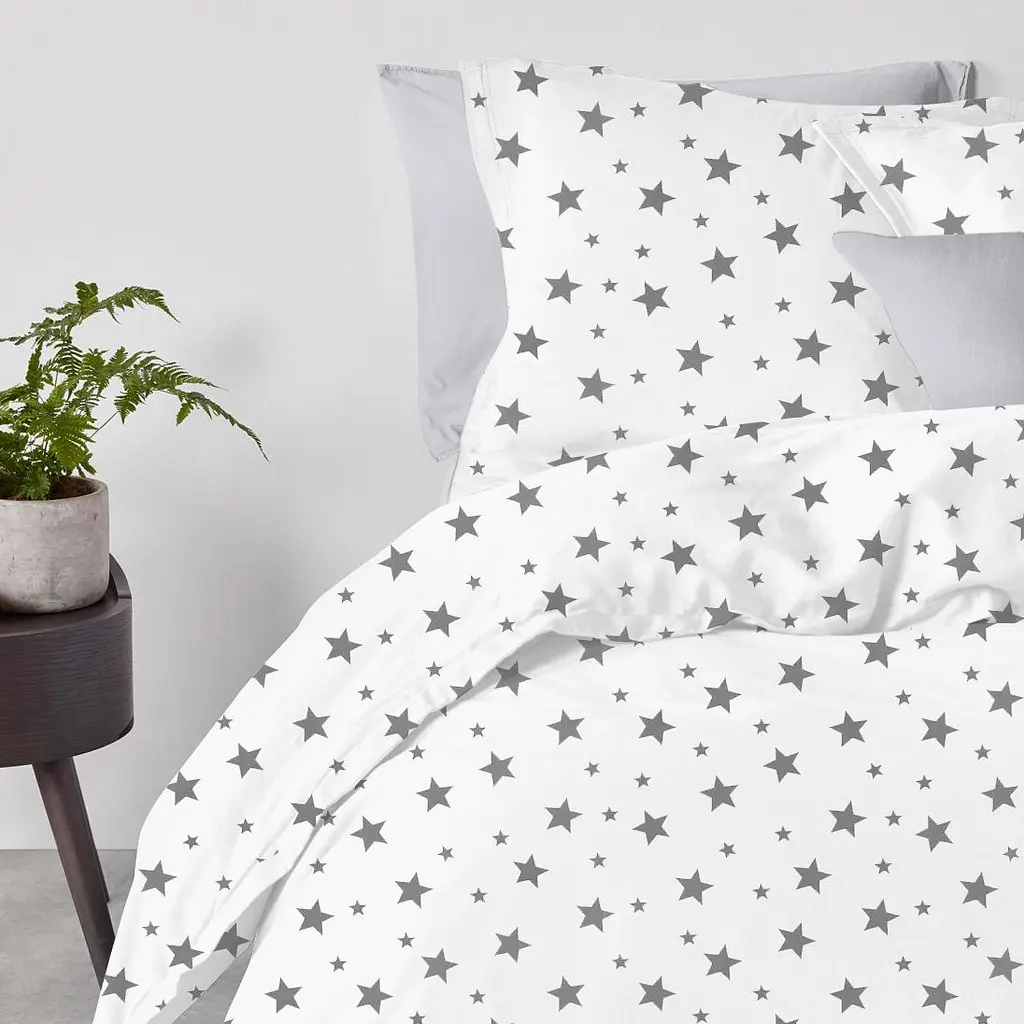 Комплект постільної білизни Cosas полуторний BIG STAR CS3 160 x 220 см (StarBigGrey_Grey_160) - фото 2