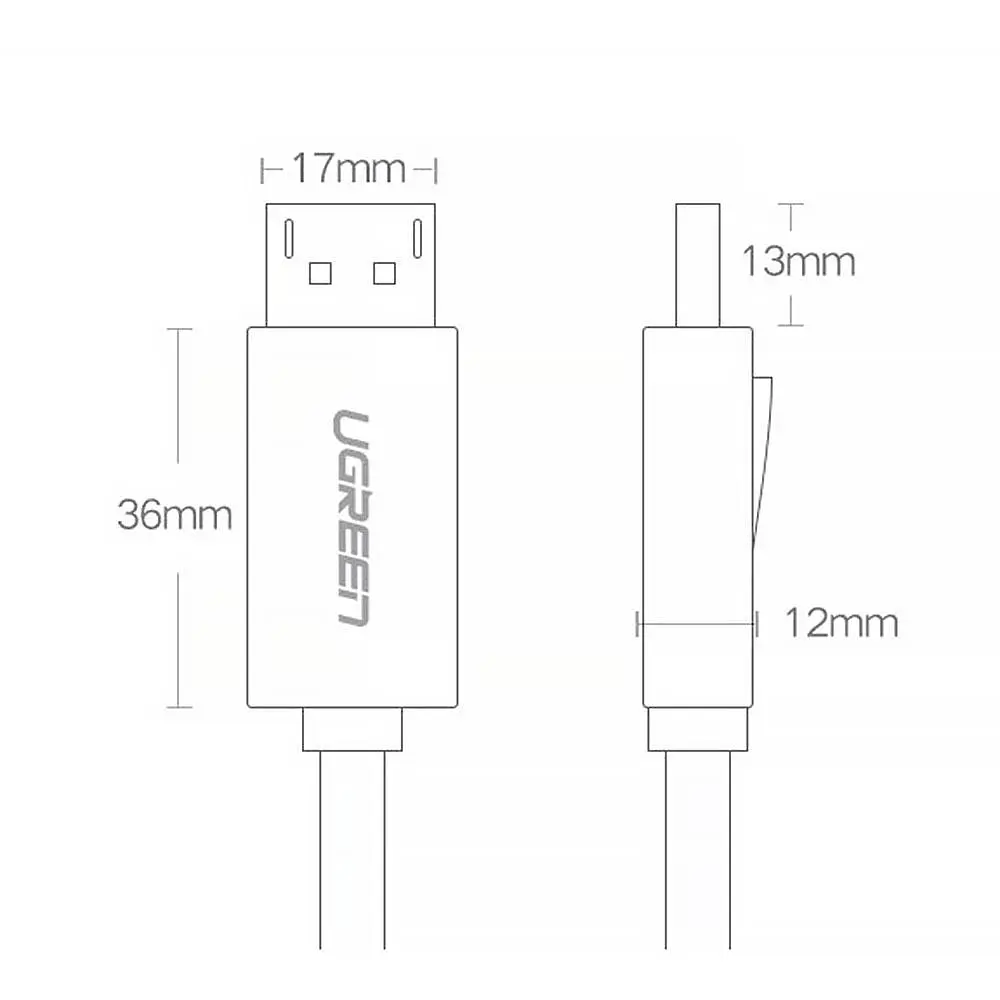 Кабель DisplayPort M-M V1.2 Cable 4K@60Hz; 2K@144Hz 5m DP102 черный UGREEN - фото 4