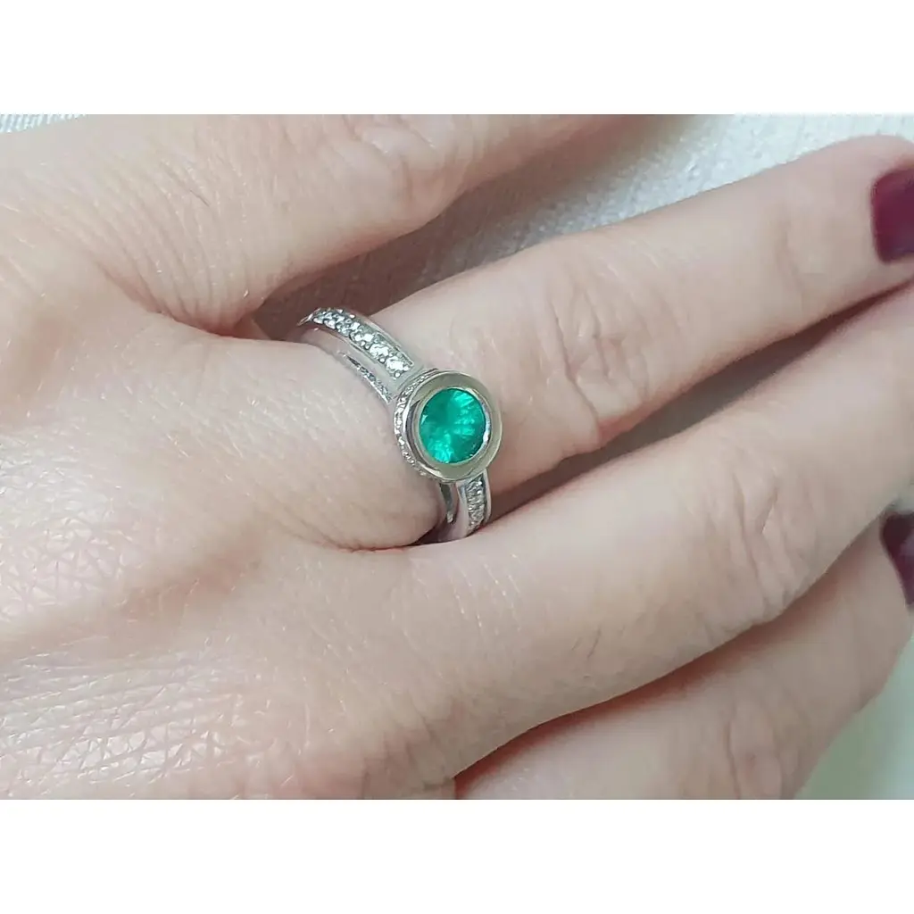 Золоте кільце Iris з діамантами і смарагдом. 1КИ11361 18 - фото 2