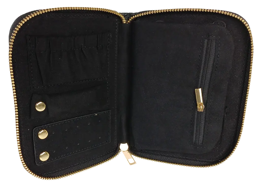 Органайзер для прикрас футляр Travel Jewelry Case 16х12,5х2,5 см Чорний - фото 6