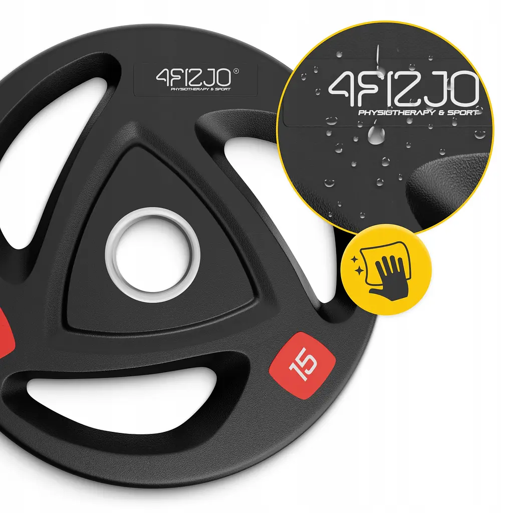 Диск олімпійський 4FIZJO 2 x 15 кг 51 мм металевий, прогумований Black (P-5905973401272) - фото 2