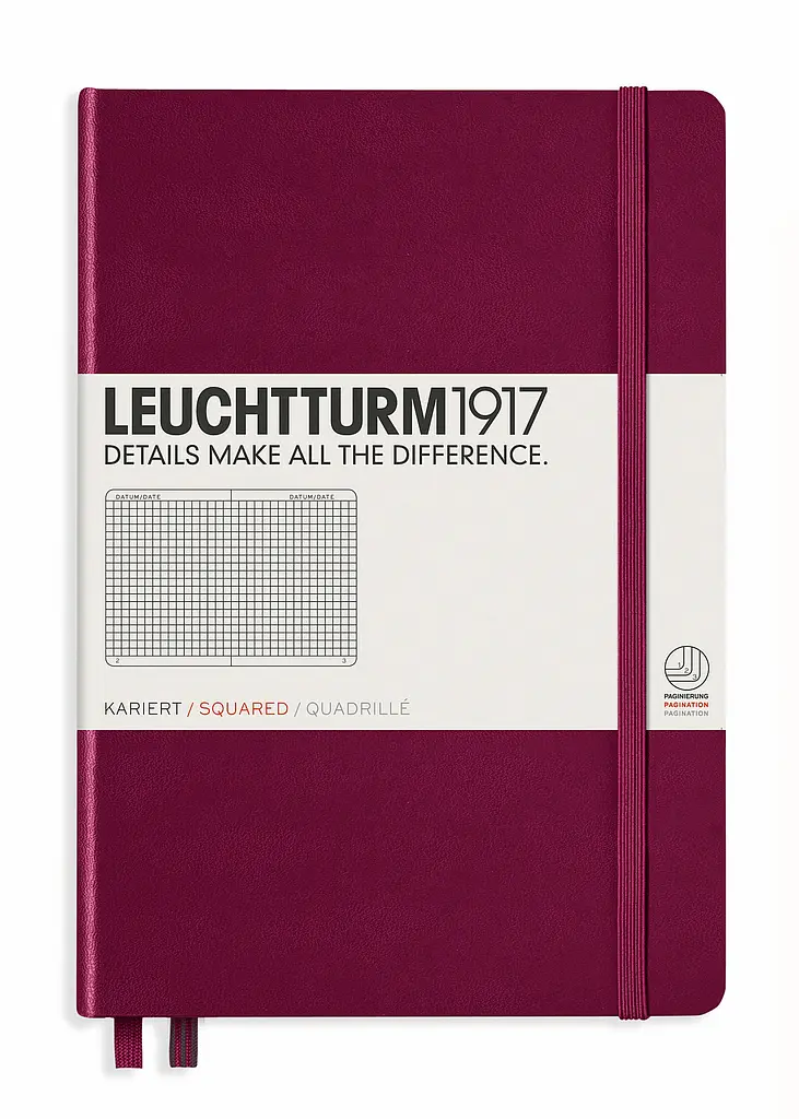 Блокнот Leuchtturm1917 Середній, винний, клітинка (359694)