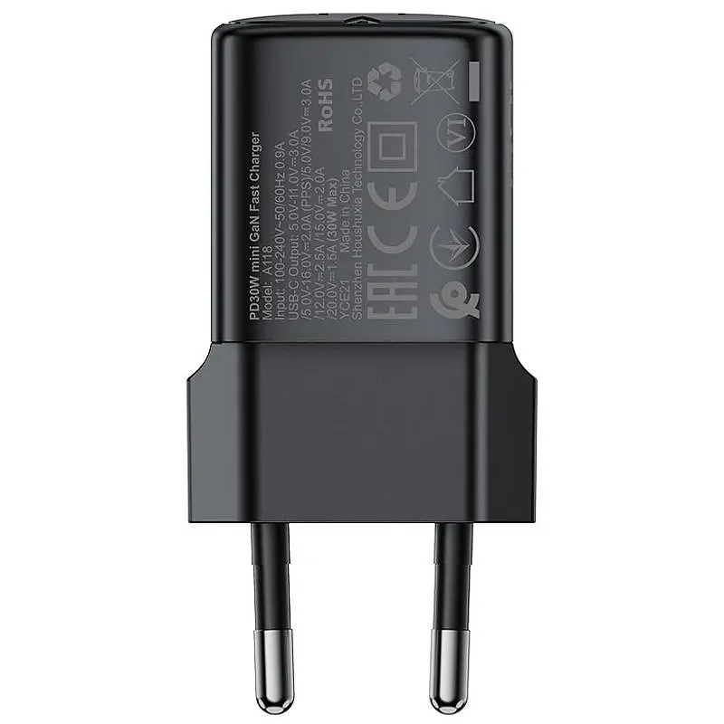 МЗП Acefast A118 PD30W GaN (1USB-C) Black - фото 4