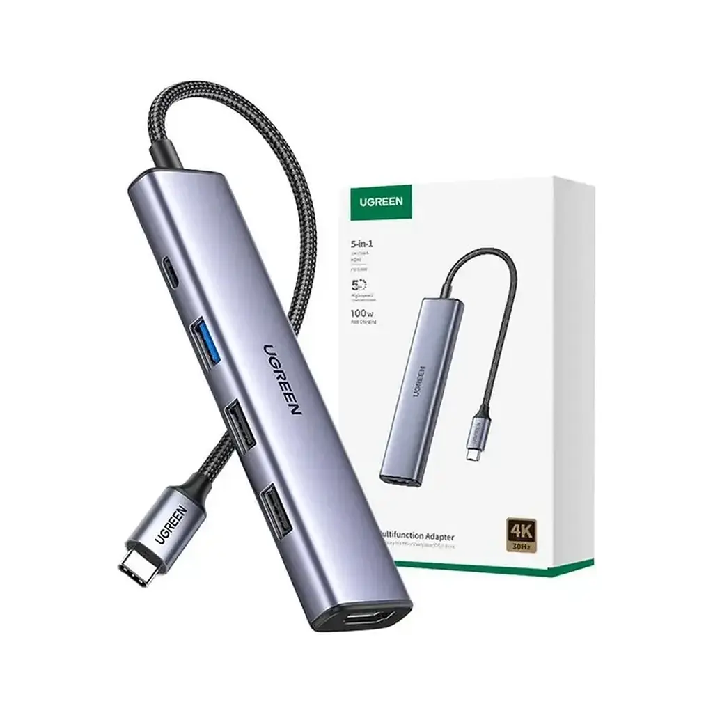 Концентратор Ugreen USB-C 3-in-1 HDMI 4K + USB 3.0 + PD 100W (U_15495) - фото 2
