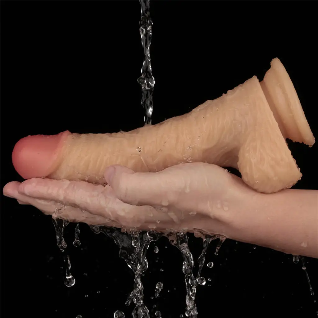Реалістичний вібратор Vibrating Power Basics Cock 8.5" тілесний - фото 10