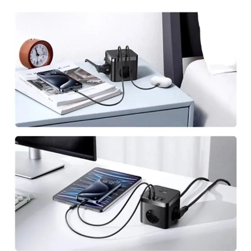 Мережевий фільтр живлення Baseus PowerCombo Cube Power Strip (E00066400117-00) - фото 10