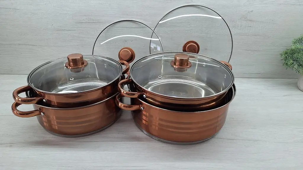 Набор кастрюль с крышками Royalty Line RL-SP7C из нержавеющей стали широкие емкости - фото 3