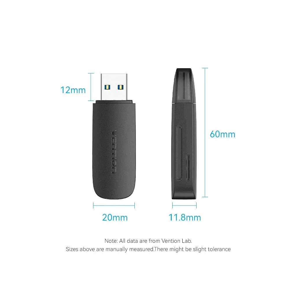 Считыватель флеш-карт Vention USB 3.0 to SD+TF Black Dual Drive Letter (CLGB0) - фото 3