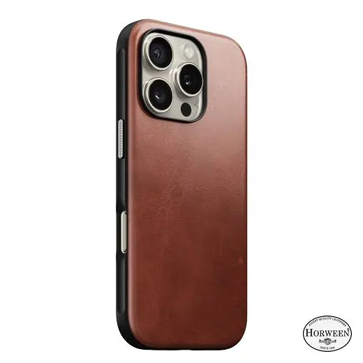 Кожаный чехол Nomad Modern Horween Leather Case Olde Dublin для iPhone 16 Pro (NM01686385) - фото 3