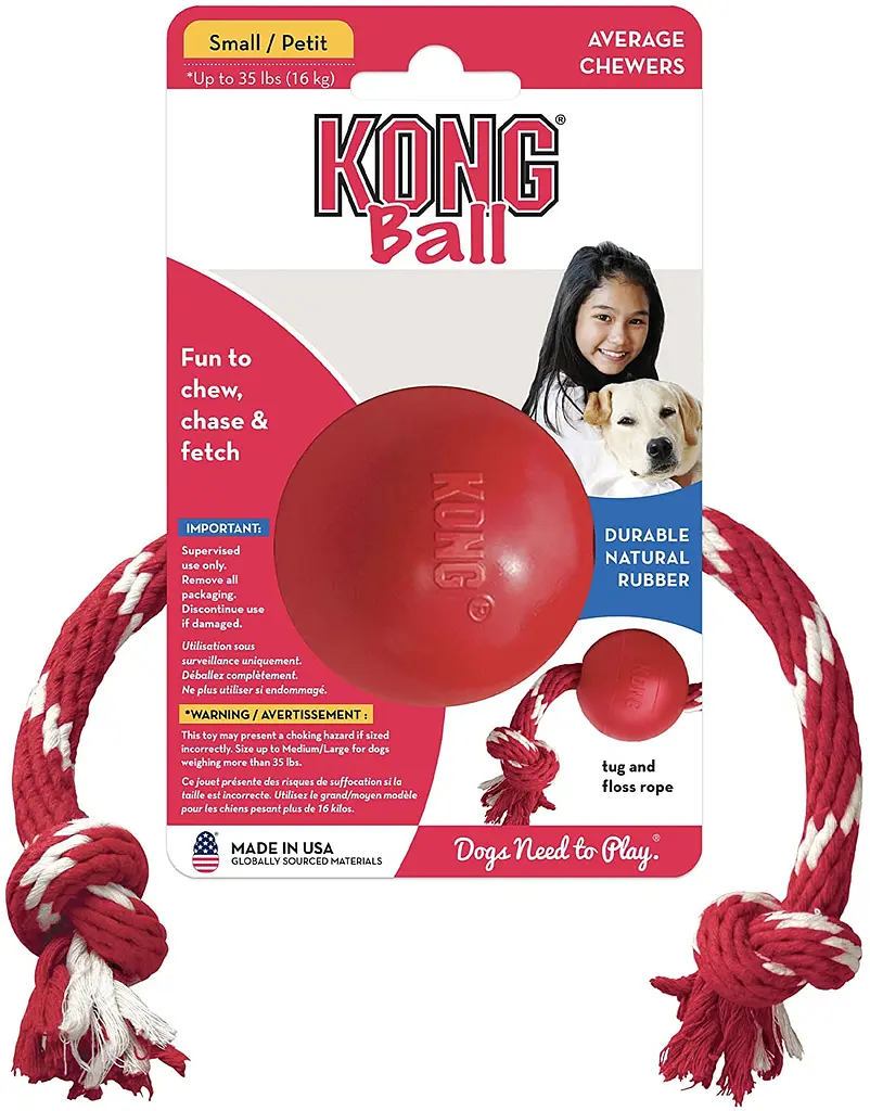Іграшка для собак KONG Ball with Rope, Small - фото 2