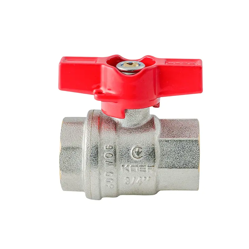 Кран кульовий ГГМ Koer Extreme KE.217-20 - 3/4" FF ручка "метелик" червона KR5757 - фото 5