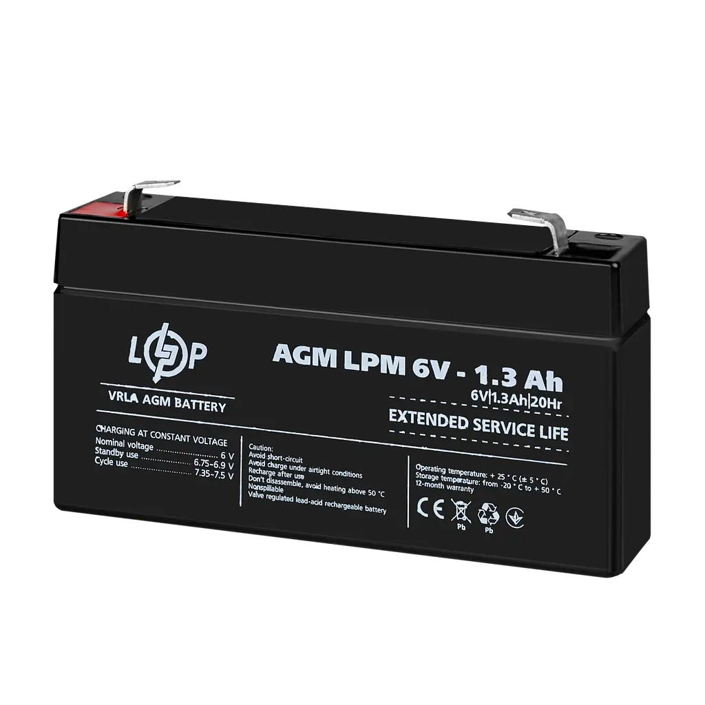 Аккумулятор AGM LPM 6V – 1.3 Ah - фото 3