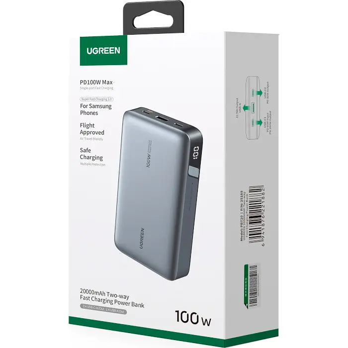 Внешний аккумулятор Ugreen PB720 20000mAh 100W Two-way FC (25188) - фото 4