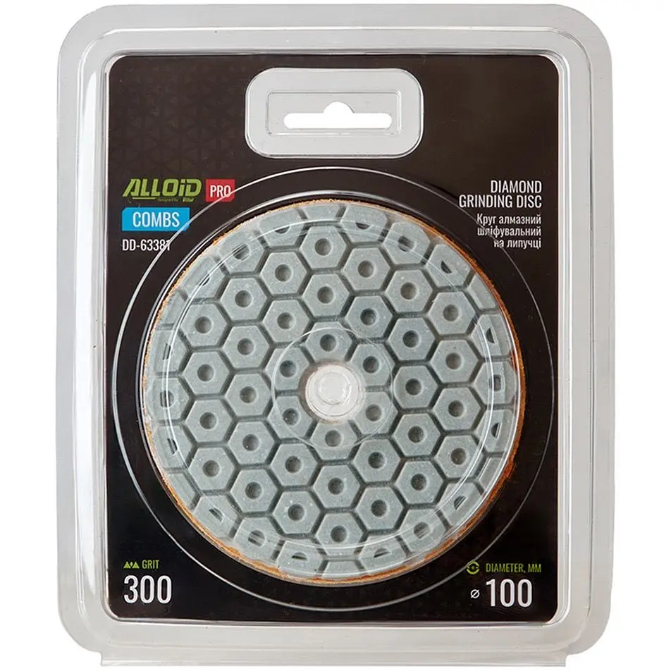 Круг алмазный Alloid Building Tools Combs шлифовальный на липучке 100 мм зерно 300 (DD-63381) - фото 4