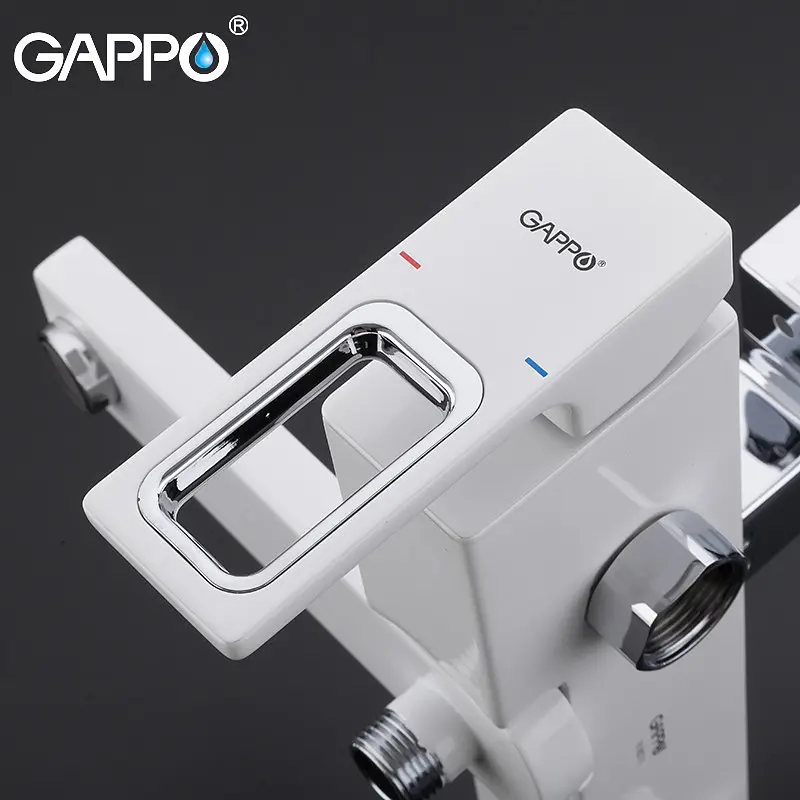 Душевая система Gappo G2417-8, излив - переключатель на лейку, белый/хром, Хром - фото 4