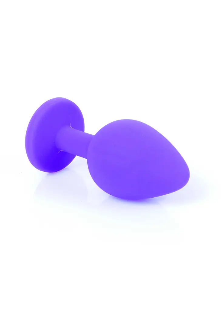 Анальна пробка - Jewellery Silicone Purple Plug M Red - фото 7