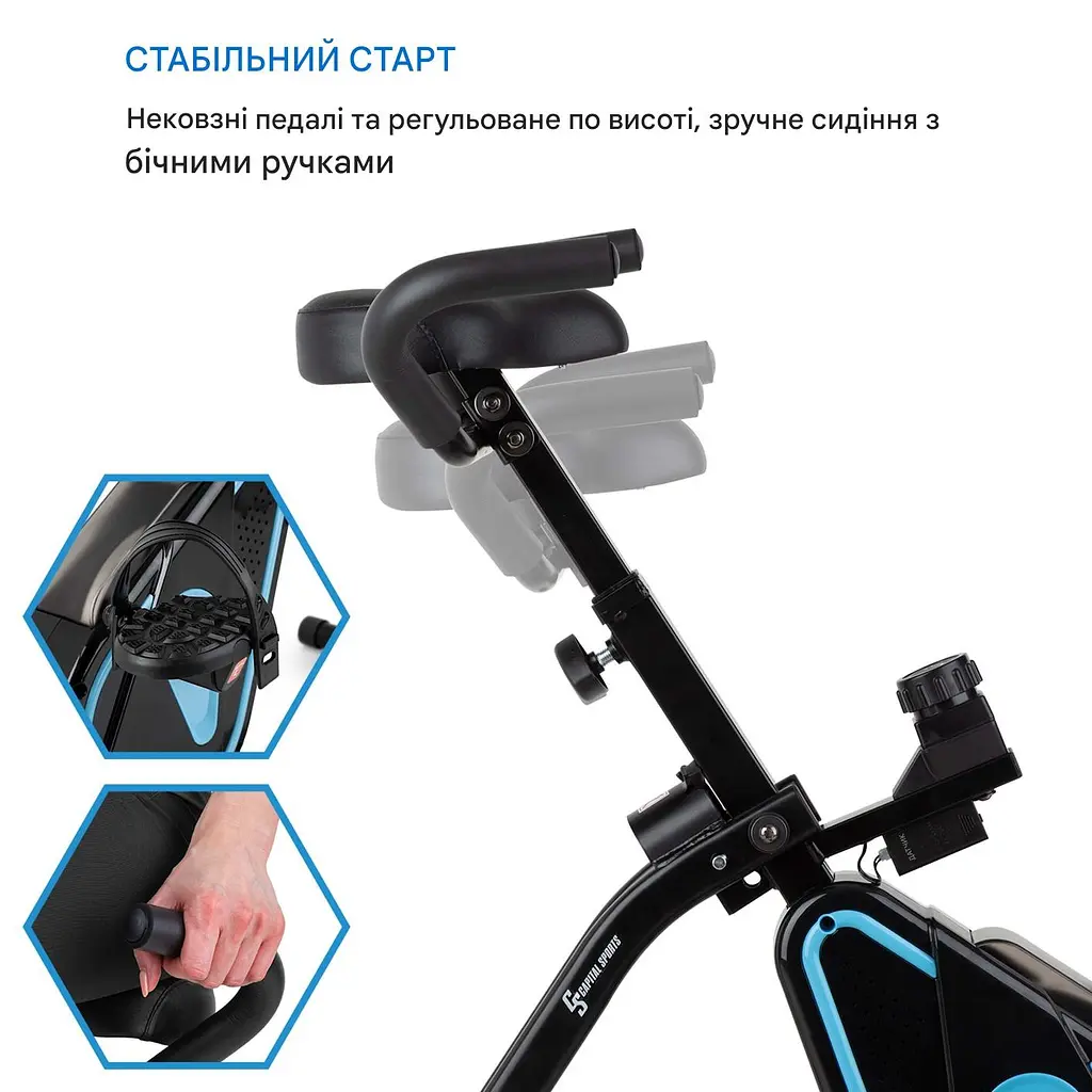 Велотренажер Capital Sports Azura Desk Bike 100 кг (10035534) - фото 5