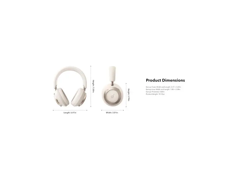 Навушники з мікрофоном ANKER Soundcore Space One Pro Cream White - фото 9