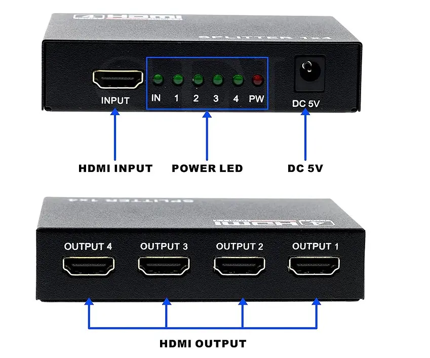 HDMI-сплітер 1x4 3D, 1080Р, 1,4 - фото 3
