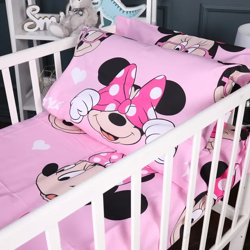 Простирадло на резинці MirSon Kids Time 17-0666 Pink Minnie 70х140 см бязь рожеве (2200010095531) - фото 2
